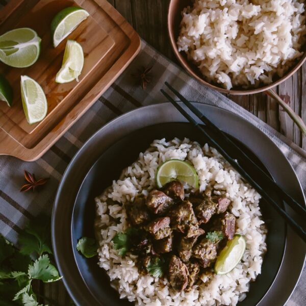 Slow Cooker Thai Beef Curry Recipe: Beef flavored with lemon grass curry and slow cooked in a crockpot.